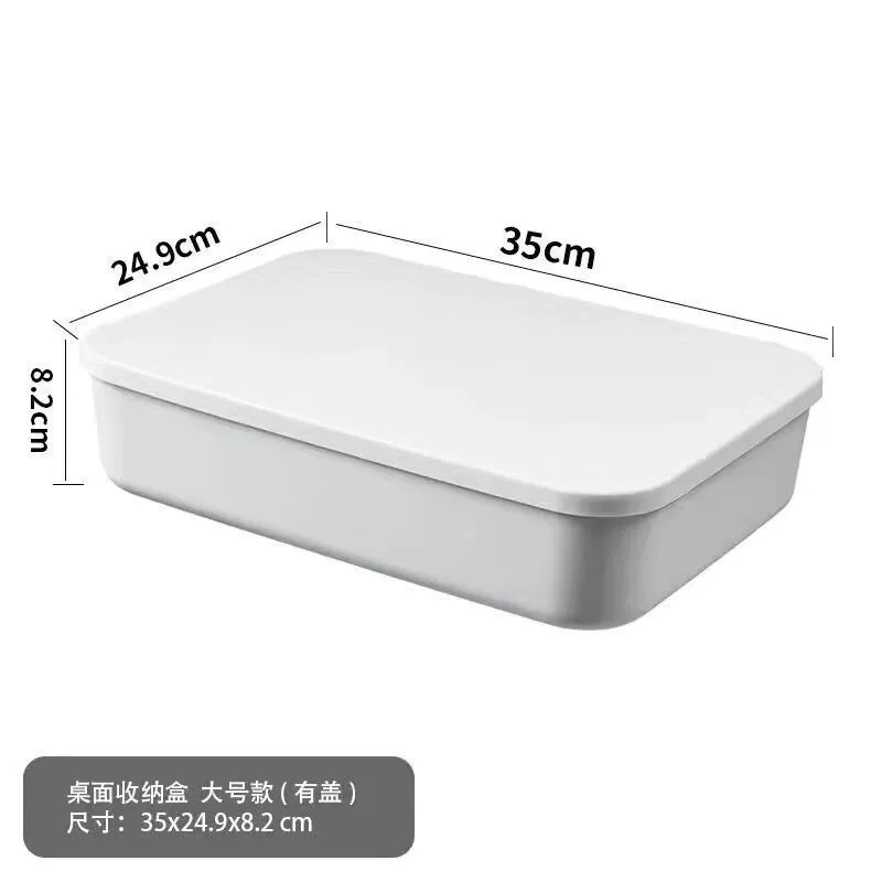 Multifunctional Storage Box, Plastic Desktop & Kitchen Organizer, Multiple Sizes, With/Without Lid