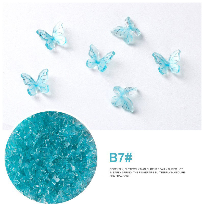 Acrílico mariposa resina tridimensional accesorios de uñas accesorios de flores plástico transparente uñas hechas a mano material DIY image 21