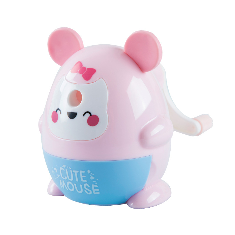 Feliz 7721 lindo ratón sacapuntas animal de dibujos animados sacapuntas estudiantes utilizan velocidad corte automático sacapuntas