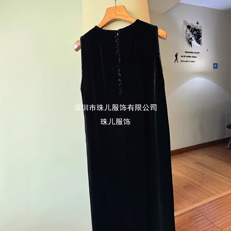 Loose Satin Skirt, Sleeveless Dress, Straight Skirt, Slim and Lazy, Long Silk and Velvet, Simple