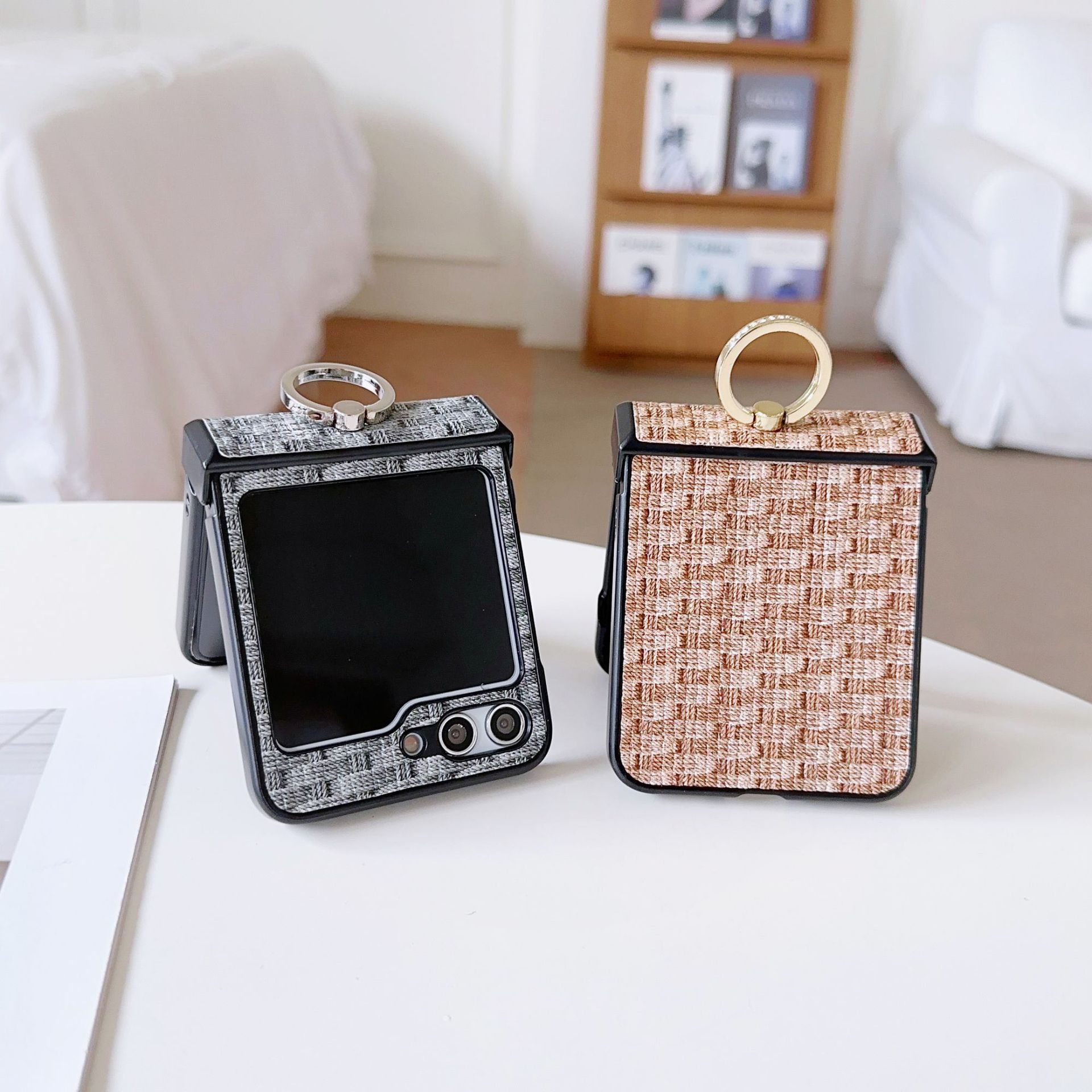 Coque samsung z flip 4 avec anneau support léopard_voghion.com
