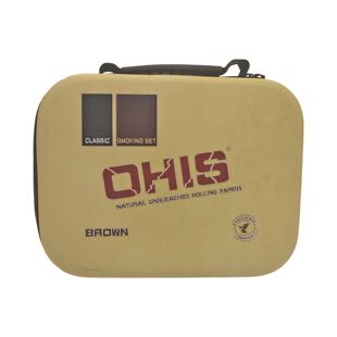 OHIS Коричневый молния сумки сигарета отрицать 10 наборы портативный на открытом воздухе Прокрутка операционная установите Smoking Kit