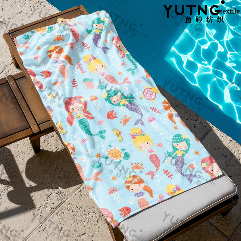 Cross-Border Ocean Mermaid Themed Beach Towel, Cute Cartoon Bath Towel, Vacation Seaside Leisure Sand Barrier Mat Towel Cross-Border Ocean Mermaid Themed Beach Towel, Cute Cartoon Bath Towel, Vacation Seaside Leisure Sand Barrier Mat Towel