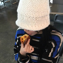 小众手工钩针秋冬保暖针织羊毛毛线帽男女ins护耳包头渔夫盆帽