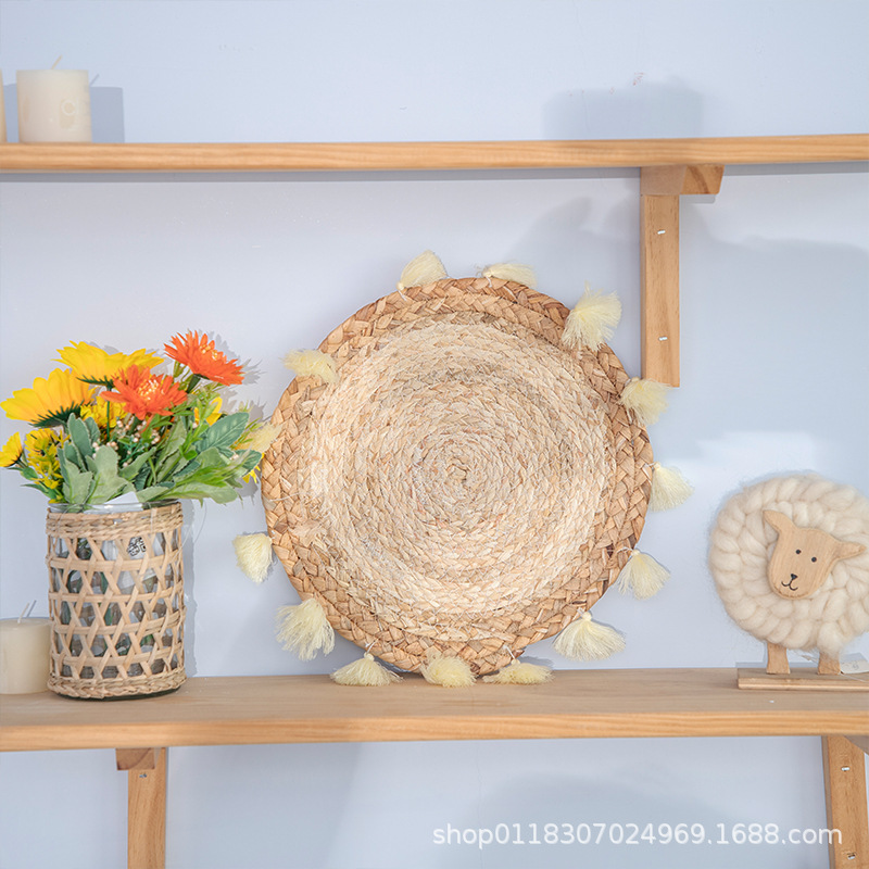 Estilo antiguo decoración de la pared del hogar dormitorio sala de estar porche decoración de la pared piel de maíz mezclado decoración de la pared troncos