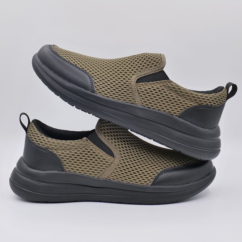 Zapatos casuales de estilo deportivo para hombre, nuevos zapatos de malla transpirables para hombre, zapatos de calzado de un pie, zapatos de caminar ligeros y cómodos para hombre