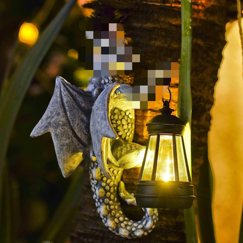 Cross-Border Dinosaur Chandelier Solar Lamp Decoration Ornaments Home Courtyard Design Dragon Hanging Decoration Courtyard Ornaments