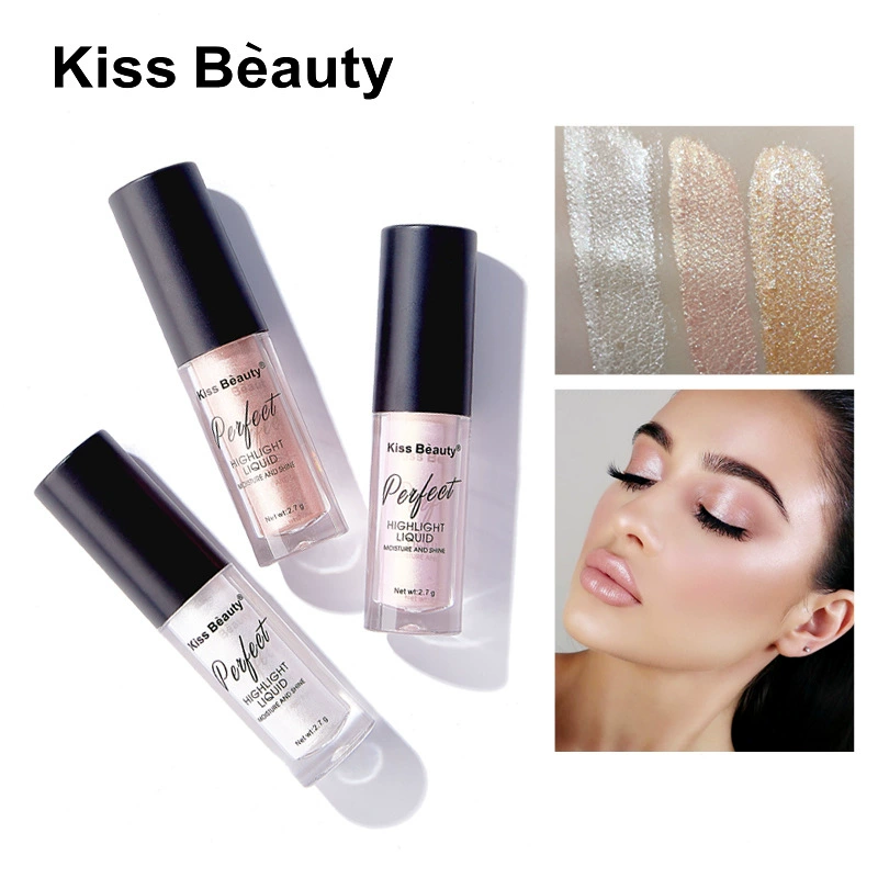 Жидкий хайлайтер (Kiss Beauty) — праймер для лица и щек, легкое мерцание, 3 оттенка
