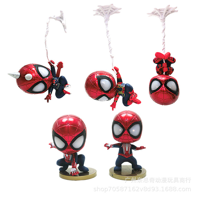 5 Q Version Spider-Man Amazing Spider-Man Figure Model Toy Doll Machine Gashapon Doll Car Cake Ornaments