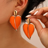 Fashionable metal earrings for leisure heart-shaped