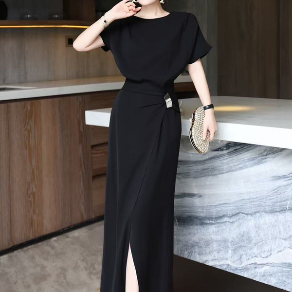 Retro fashionable elegant fitted summer long skirt