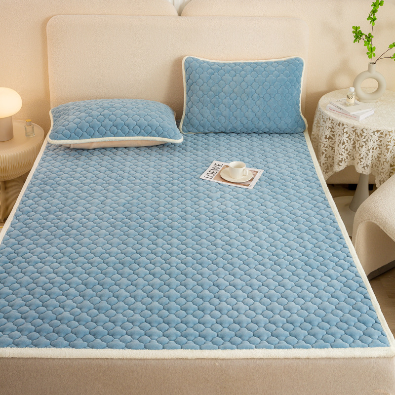 De calentamiento rápido de terciopelo de leche colchón antideslizante acolchado colchón de invierno engrosada terciopelo de coral caliente sábana ajustable al por mayor