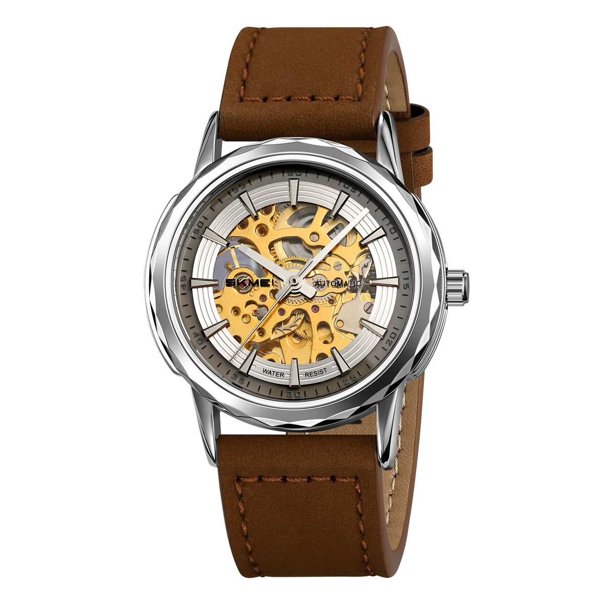 Reloj mecánico automático retrógrado simple, esfera grande, relojes de hombres de negocios, regalos al por mayor, comercio exterior, personalización