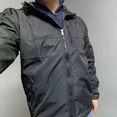 RL Embroidered Pony Logo American Outdoor Workwear Hooded Zip-Up Jacket Windbreaker Hard Shell Windproof Jacket