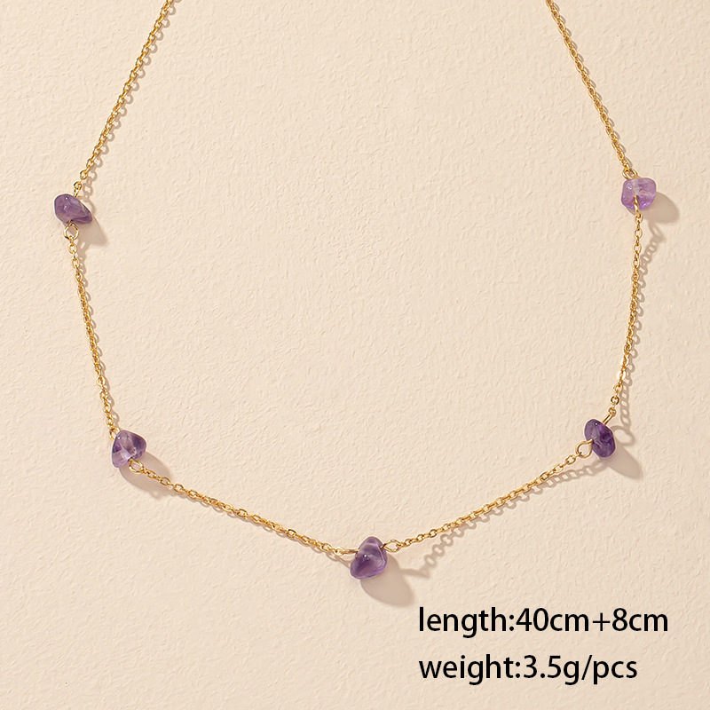 Ethnic style retro stone necklace hip-hop clavicle chain female wholesale