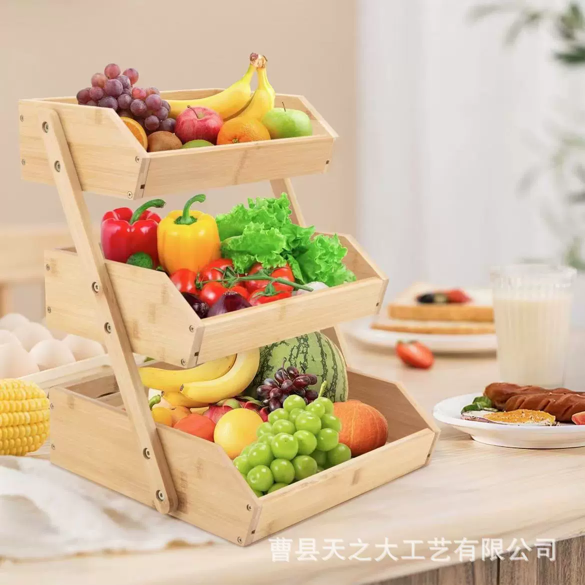 Бамбуковые овощи и фрукты корзина для хранения овощей на кухне