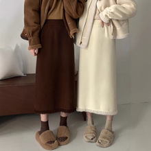 【七月秋】25冬濮院一步裙慵懒风流苏针织半身裙女高腰中长款直筒