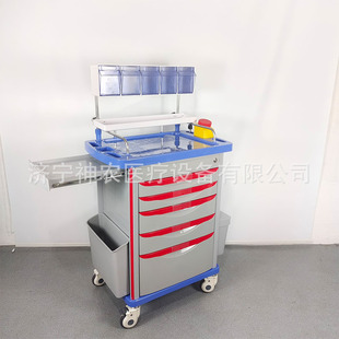 ABS five-drawer rescue vehicle double-door ambulance medicine cart mobile silent casters single and double-drawer treatment cart
