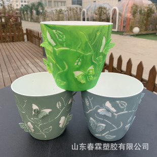 Embossed three-dimensional cartoon butterfly desktop lazy self-absorbent fleshy wholesale plastic color flowerpot manufacturers