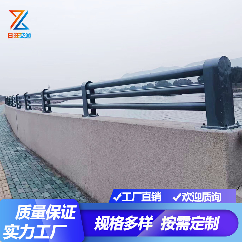 桥梁铝合金护栏河道景观不锈钢护栏铁艺简易河道仿木纹护栏室外