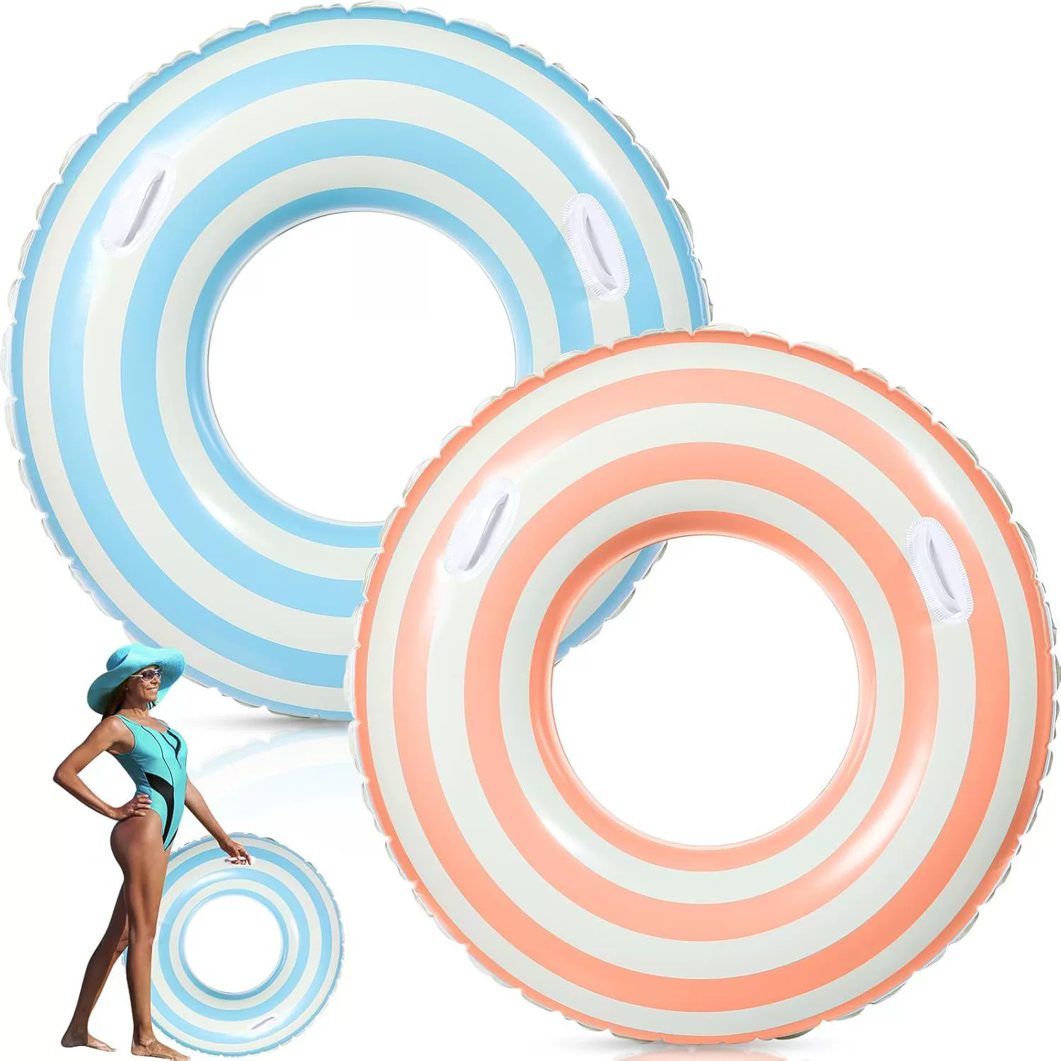 Заводская поставка воды надувное плавательное кольцо с ручкой для бассейна Пляжный пляж для взрослых толстый плавательный круг для плавающих игрушек