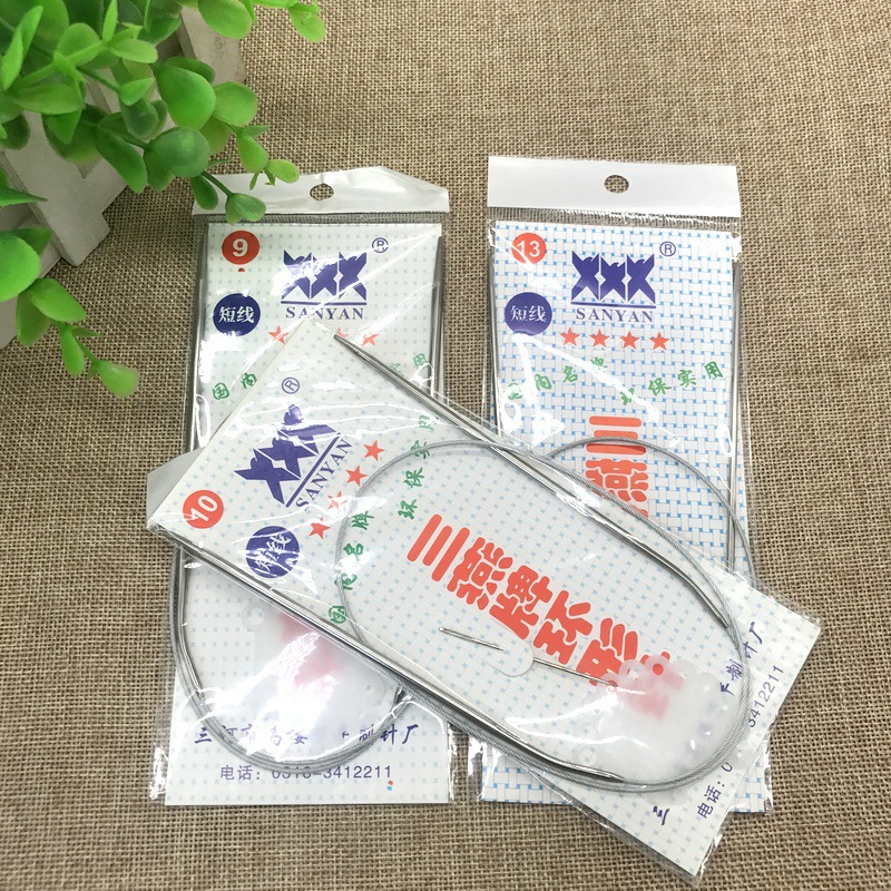 三燕牌短环形针不锈钢毛衣针钢丝环形针 编织工具批发 短线65CM