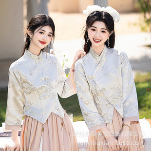 Chinese Bridesmaid Dress for Women 2025 New Style Petite High-End Cheongsam Hanfu Sister Group Bridesmaid Dress Summer