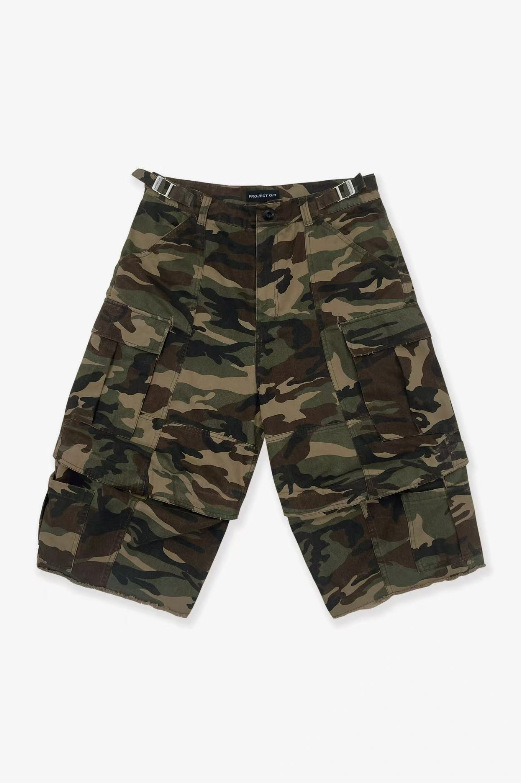 Men's Camouflage Cargo Shorts Loose Fit Deconstructed Streetwear_voghion.com