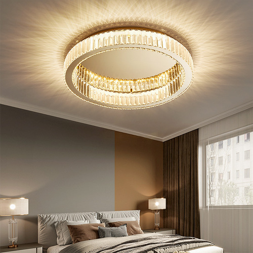 Factory wholesale modern Nordic crystal ceiling light round living room creative romantic bedroom LED lighting new style