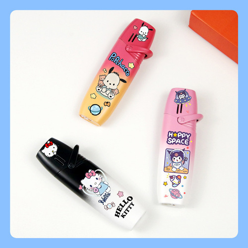 Internet celebrity inflatable lighter, windproof, pink flame, cute Sanrio pattern, Valentine’s Day gift for husband