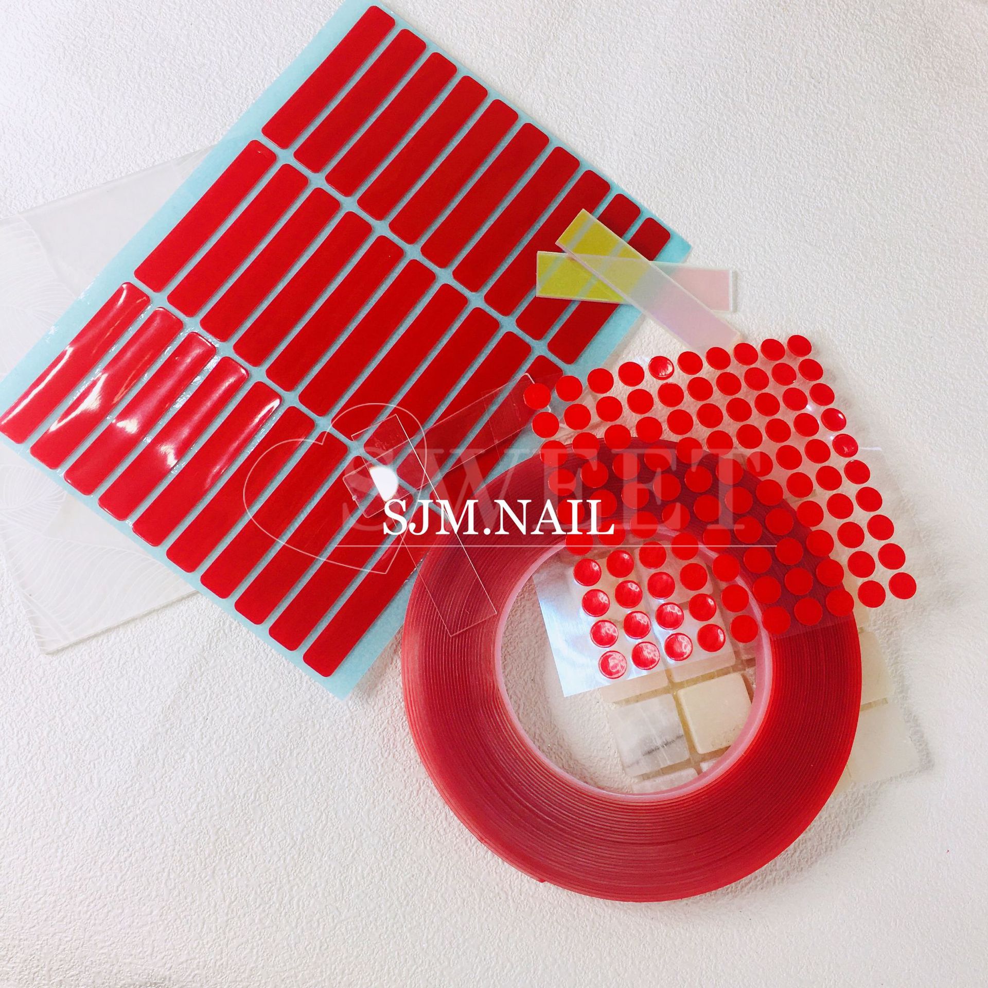 Nail art seamless Crystal double-sided tape high transparent non-marking peas stickers nail super sticky acrylic display strip