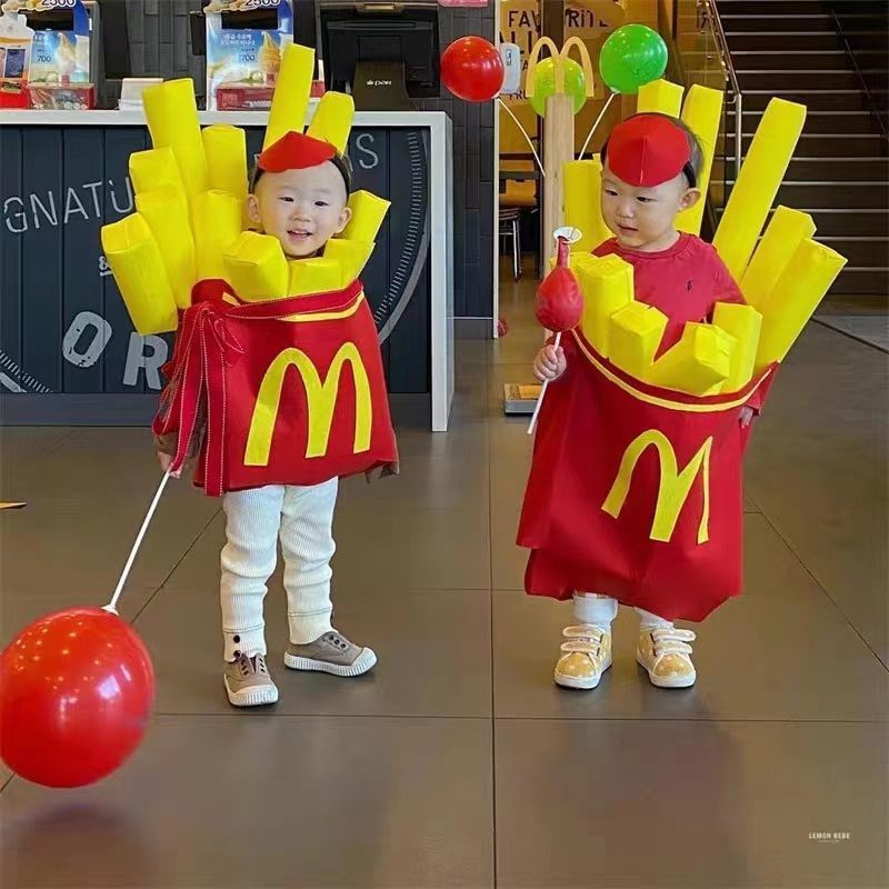 万圣节服装宝宝薯条衣服儿童男女童小孩演出服衣服表演服装扮套装|undefined