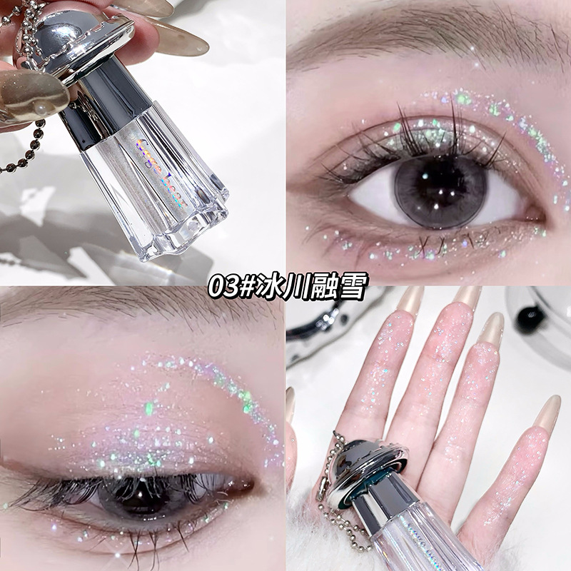 Gege bear small platillo volador brillante sombra de ojos líquido brillante brillante brillante brillante líquido de alto brillo Lentejuelas de baja saturación cosméticos