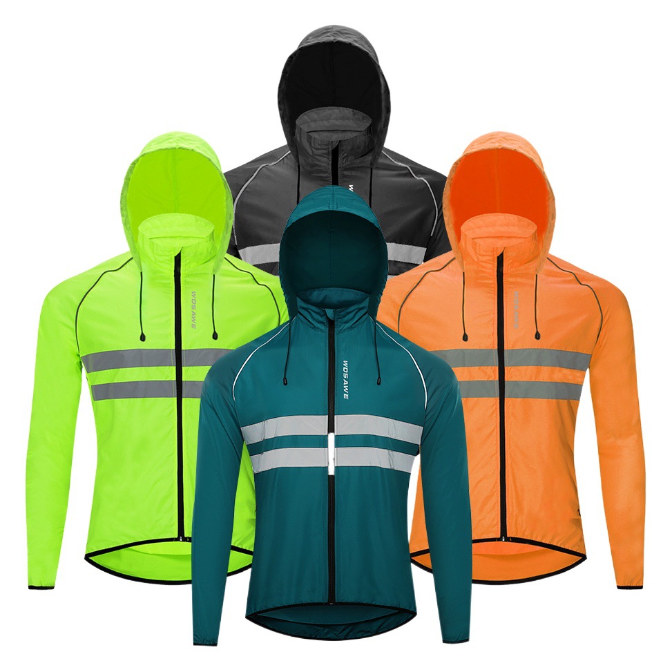 WOSAWE montaña carretera bicicleta ciclismo cazadora con capucha cazadora reflectante transpirable piel cazadora abrigo de manga larga