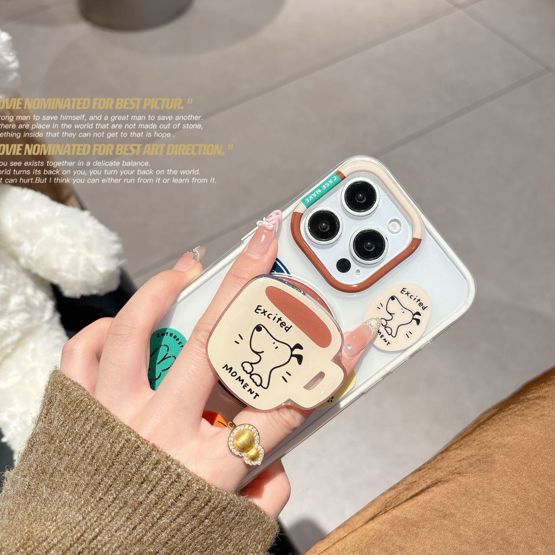 Ins etiqueta de color de nicho cachorro gato para Apple 16ProMax pareja 15Pro funda para teléfono móvil 14/13