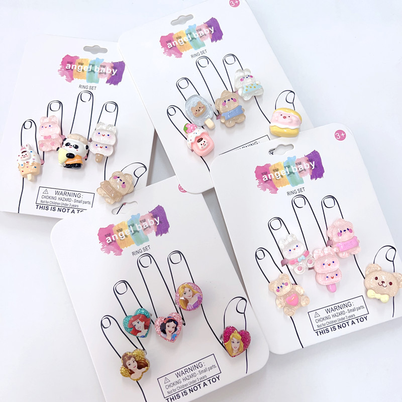 (Cross-border trading), children's cartoon ring, jewelry, toy for kindergarten, Birthday gift