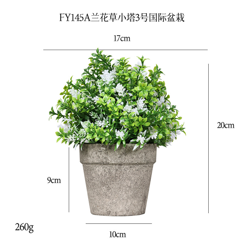 Planta Verde y Flor Artificial en Maceta de Plástico, Decorativo, para Escritorio y Hogar