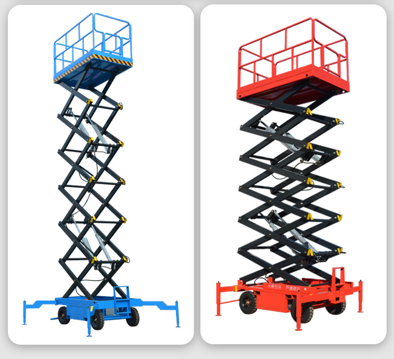 Elevator high-altitude lifting operation vehicle electric hydraulic automatic maintenance scissor type pull outrigger mobile scissor type