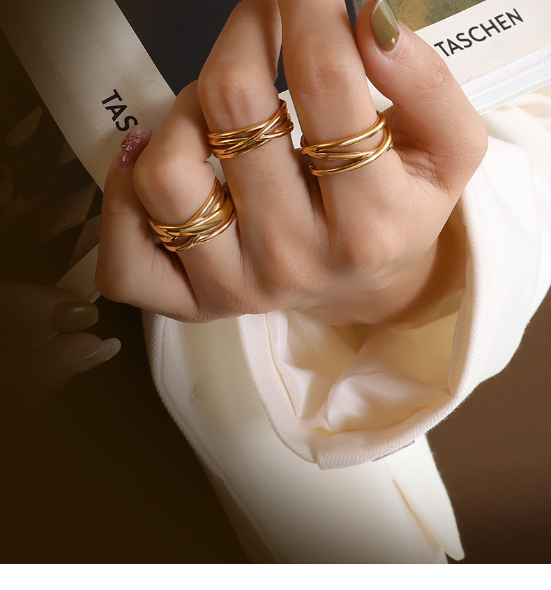 Fashion Multi-layer C-shaped Opening Ring display picture 8