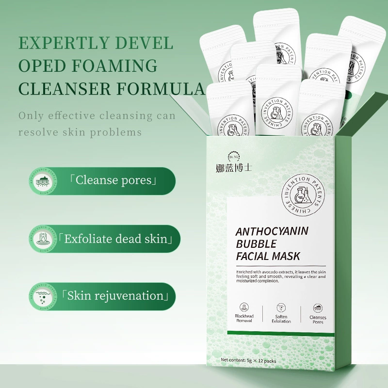 Face Mask Anthocyanin Bubble, pore-cleansing acne remover, easy foam application