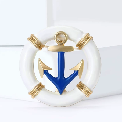 drop rudder anchor brooch Navy – Yaxa sancaqları