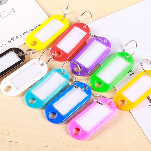 Color Plastic PP Key Tag Number Plate Luggage Tag Mark Plate Classification Plate Keychain Key Chain Accessories
