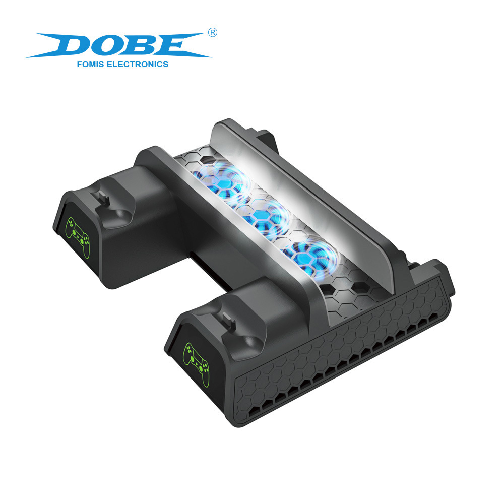 PS4/SLIM/PRO Multi-Función de refrigeración base PS4 mango juego cargador de doble asiento con pantalla LED plato de luz rack