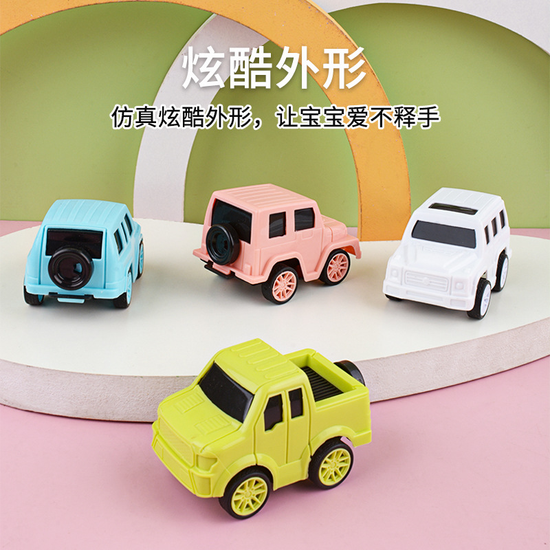 Los niños tiran hacia atrás deslizante vehículo todoterreno resistente a la caída mini modelo de coche al por mayor puesto juguetes niños y niñas pequeños regalos