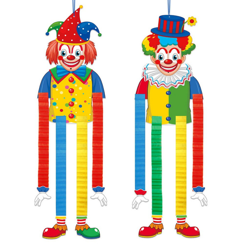 Venta caliente transfronteriza carnaval payaso circo colgante tridimensional carnaval fiesta de cumpleaños colgante telescópico de panal
