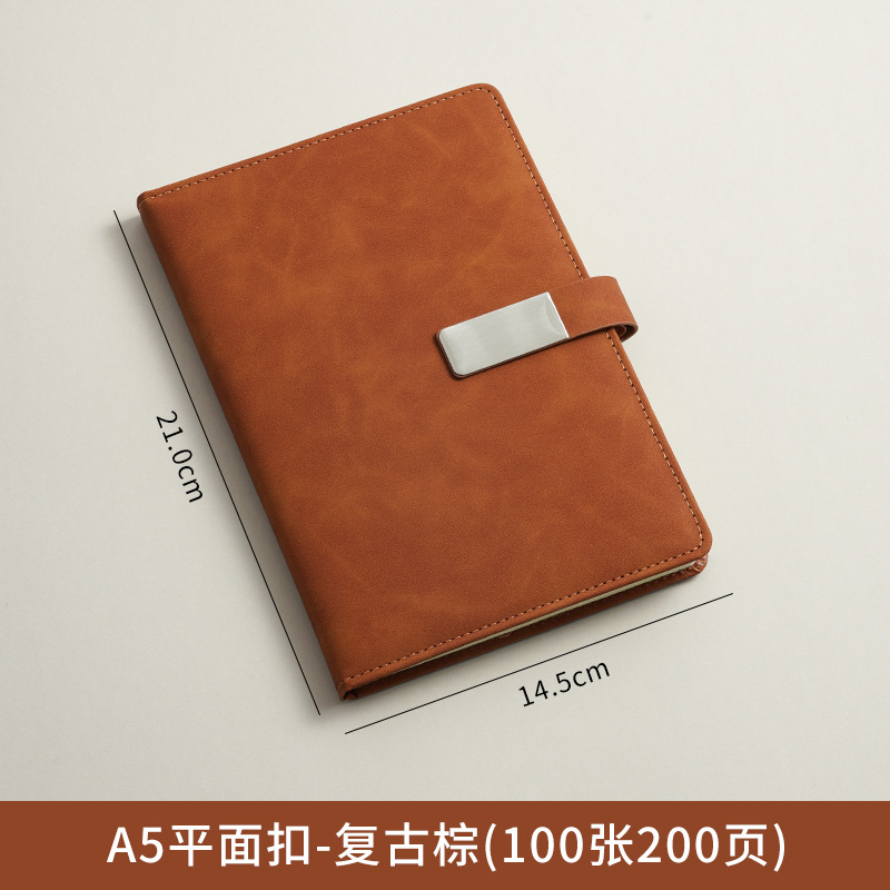 A5 cuaderno de notas logotipo de oficina de negocios regalos de cuero suave grueso de alto valor de la cara hebilla cuaderno de notas caja de regalo