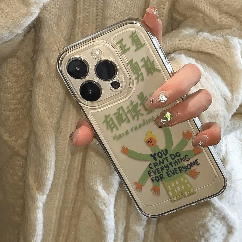 Funda Protectora Estilo Moderno para iPhone 16ProMax/14/14Plus/11Pro de Silicona Anticaídas