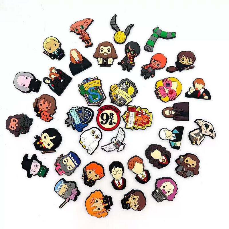 In-Stock Wholesale Harry Potter Cross-Border Exclusive Pvc Accessories, Decorative Buckles, Shoe Charms, Shoe Decorations, Shoe Buckles
