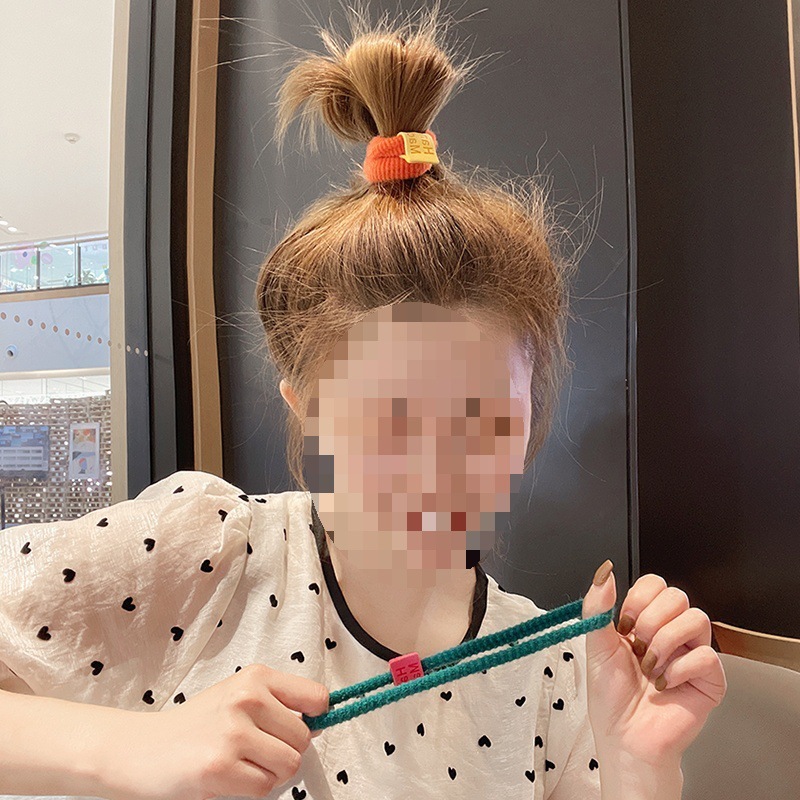 子供用ポニーテールヘアバンド、太いヘアロープ、韓国の高弾性ゴムバンド、ヘアゴムバンド、カラフルなレザーケース、女性用ヘアロープ|undefined