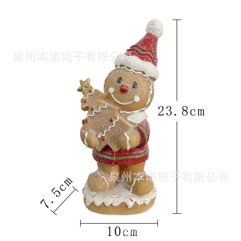 跨境圣诞树脂姜饼人摆件圣诞氛围装饰品家居桌面橱窗姜饼人摆件|undefined